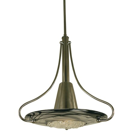 Framburg Lighting 1093 MB/GL Brocatto - 14" One Light Pendant, Mahogany Bronze Finish with Gold Leaf Swirl Glass